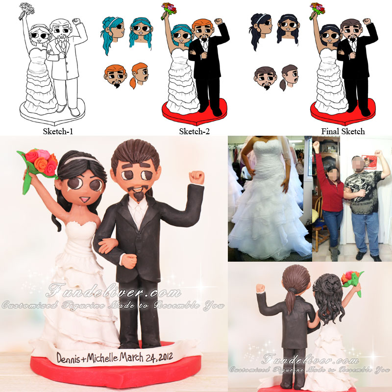 Comic Book Style Wedding Cake Toppers